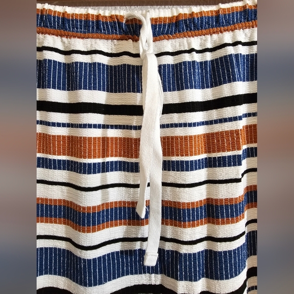 Max Studio Boho Navy and White Striped Maxi Skirt - Picture 2 of 8